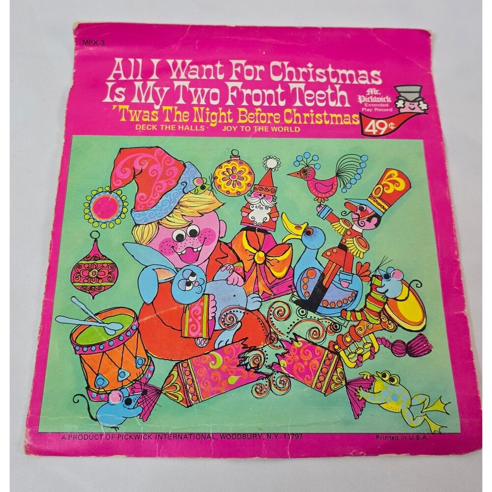 ALL I WANT FOR CHRISTMAS Mr. Pickwick Record Vintage 45RPM EP Record